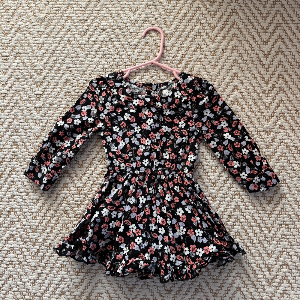 Little minis Peter Pan collar, long sleeve dress. Size 2T, EUC